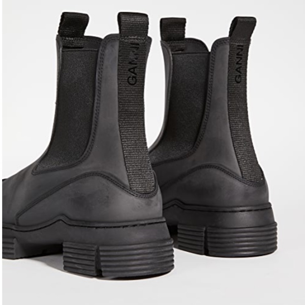 Ganni Recycled Rubber City Boots Black Size 37 7 - Picture 5 of 6